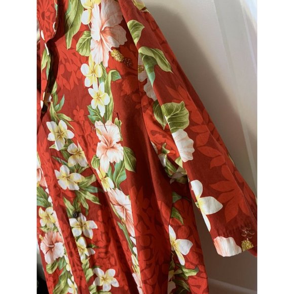 TY Hawaiian Men’s Sz 2XL Short‎ Sleeve Cotton Shirt Made In Hawaii Red - Picture 6 of 8